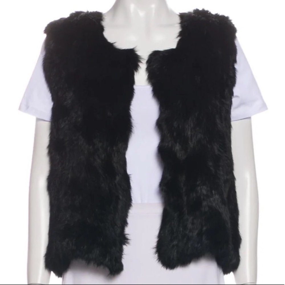 525 America Black Rabbit Fur Vest